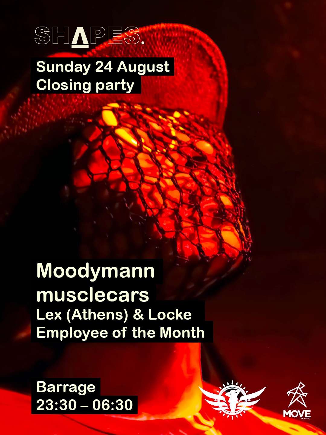 Shapes Event presenta: Moodymann, Musclecars, Lex & Locke, Employee of the Month @ Barrage Club Zakynthos